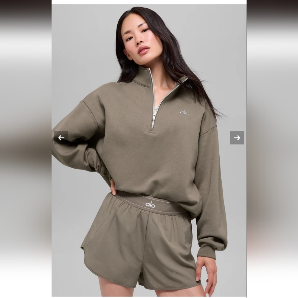 ALO Yoga🤎 NEW COLOR DROP Light Cocoa 1/4 Zip Pullover. Not Released Yet - Picture 5 of 6